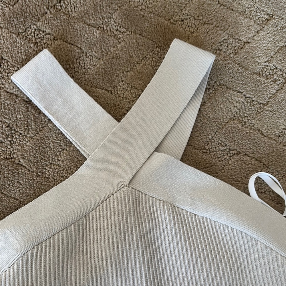 Aritzia Babaton Ribbed Knit Dress โ Birch (M) - Picture 3 of 4